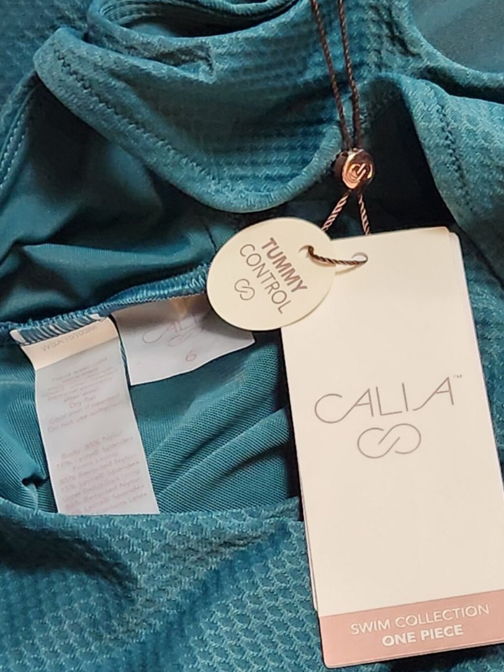 CALIA Swim High Neck Open Back One Piece Swimsuit - Sz 6 - NWT NEW - Picture 5 of 7